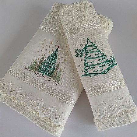 Jogo de toalhas de rosto e lavabo Natal