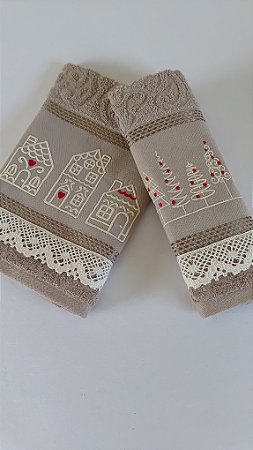 Kit toalhas de lavabo Natal