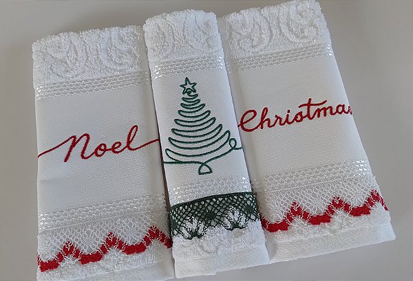 Kit toalhas de lavabo Natal