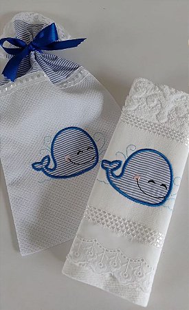 Kit Toalha e saquinho de tecido