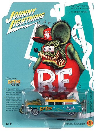 Pré venda - JOHNNY LIGHTNING 1959 CADILLAC HEARSE RAT FINK 1:64 SCALE DIECAST - AGOSTO 2021