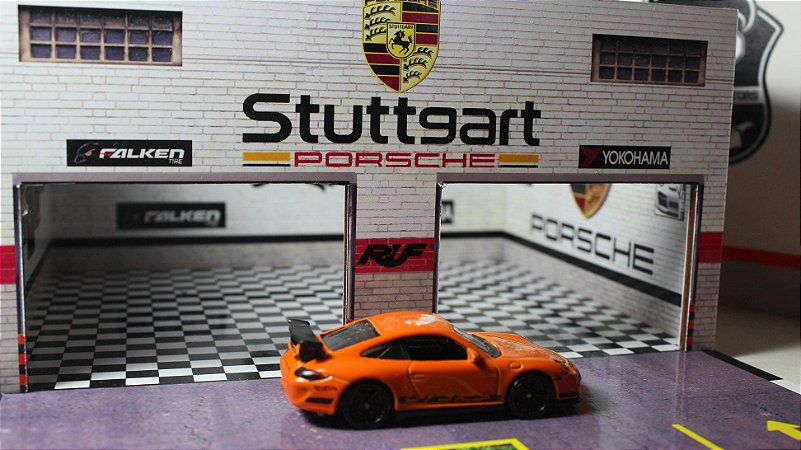 Diorama Garage Porsche - 1/64 - MDF