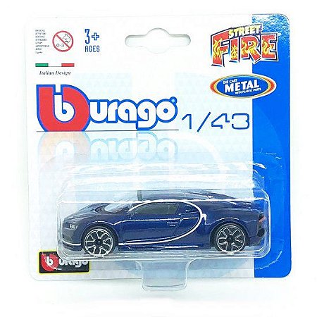 Bugatti Chiron - Street Fire - Azul - 1:43 - Burago