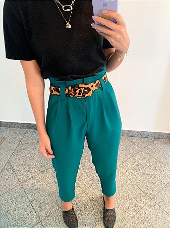 calça verde esmeralda