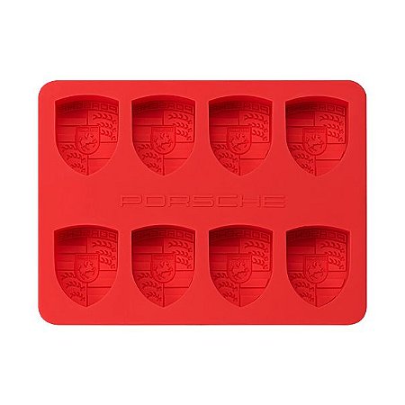 Emblema Porsche em forma de cubo de gelo.