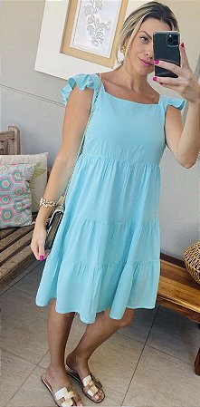 VESTIDO VISCOSE BABADOS OMBRO