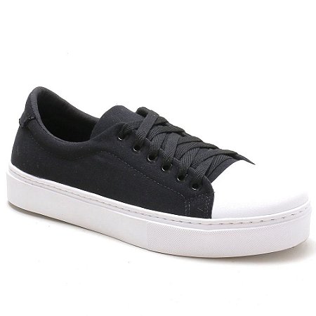 sapatenis preto e branco feminino
