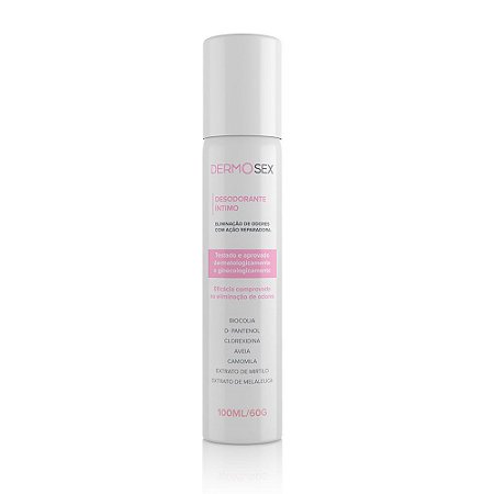 Desodorante Íntimo com Eliminação de Odores e Reparação Dermosex - 100 ml/60 g