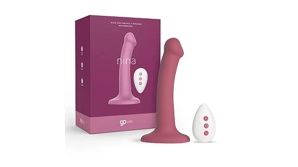 Prótese com Ventosa e Vibrador Recarregável Nina