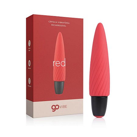 Cápsula Vibratória Multivelocidade Recarregável Go Vibe Red
