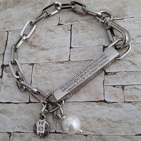 Pulseira Pai Nosso Prateada