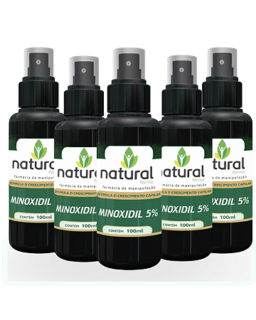 Kit Minoxidil 5% 100ML - 5 unidades