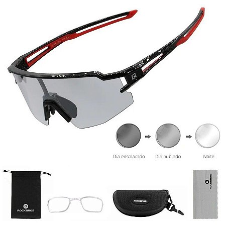 Óculos Ciclismo Bike Corrida 5 Lentes Em 1 + Suporte P/ Grau