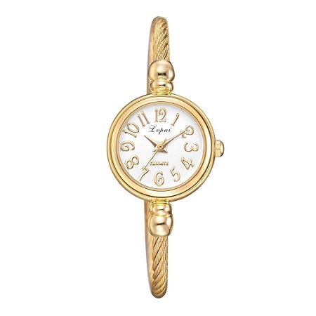Relógio Feminino Mini Dourado Analógico Pulseira Ajustável