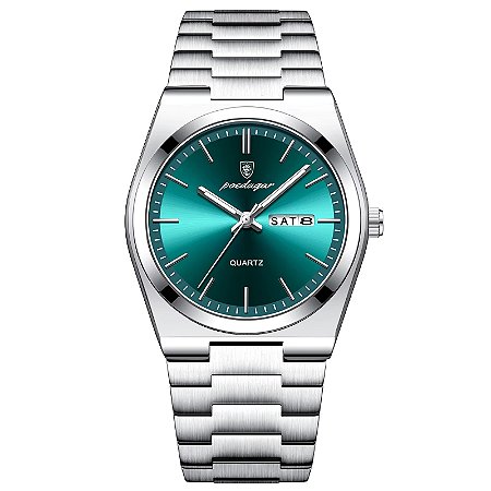 Relógio Luxo Masculino Aço Inox Minimalista Old Money Prata