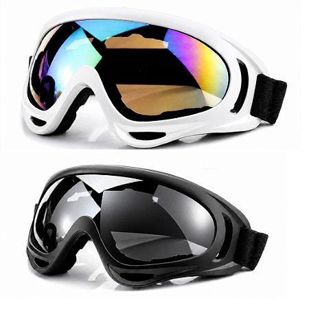 Kit Óculos Snowboard Esqui Kitesurf Motocross Proteção Uv400