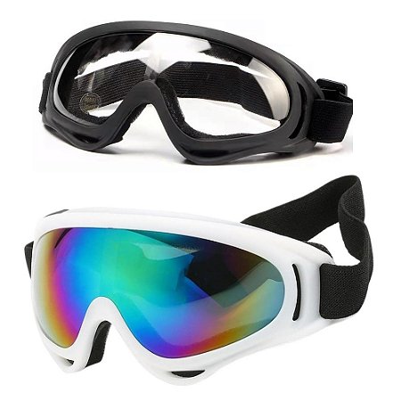 Kit 2 Óculos Neve Motocross Snowboard Esqui Kitesurf Uv400