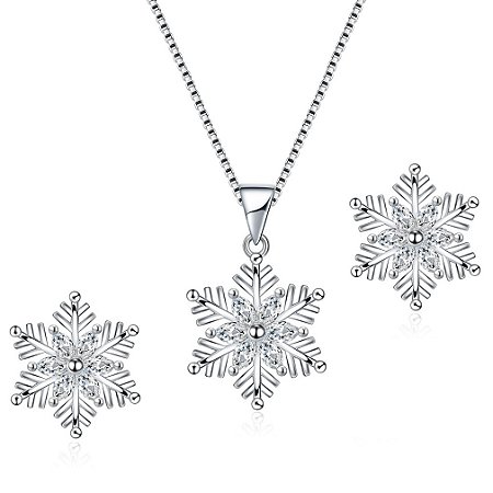 Colar Feminino Brilhante Corrente Aço Inox 45cm com Brincos