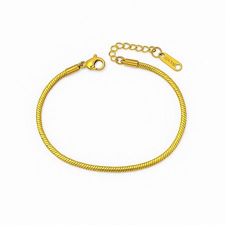 Pulseira Rabo De Rato Lacraia Dourada Aço Inox Ultra Fina