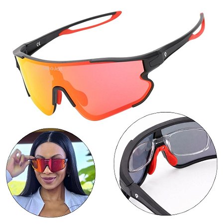 Óculos De Sol Pace Corrida Beach Bike Esportivo + Clip Grau