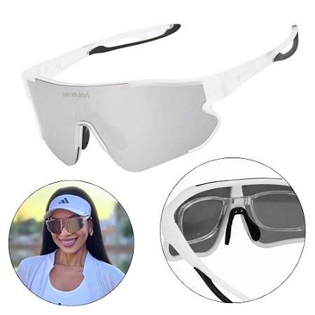 Óculos De Sol Pace Corrida Beach Ciclismo UV400 + Clip Grau