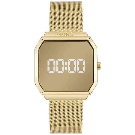 Relógio Euro Feminino Fashion Fit Reflexos Dourado Digital