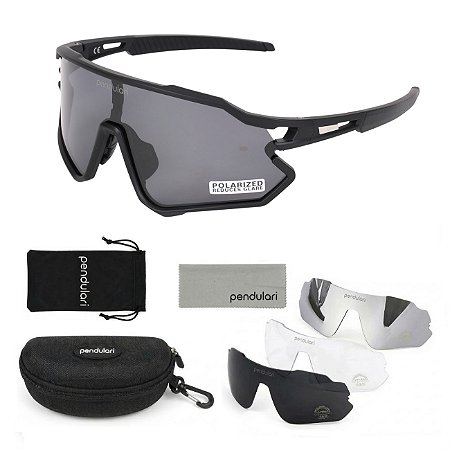 Óculos De Sol Polarizado Ciclismo Corrida 3 Lentes UV400