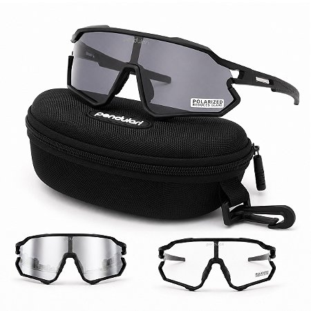 Óculos De Sol Polarizado Ciclismo Corrida 3 Lentes UV400