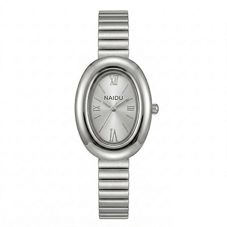 Relógio Feminino Analógico Oval Mini Social Casual Luxo Inox