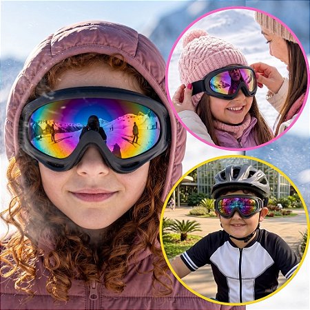 Óculos Esportivo Infantil Ciclismo Neve Ski Proteção UV400