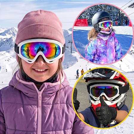 Óculos Infantil Snowboard Criança Ski Neve Proteção UV 400