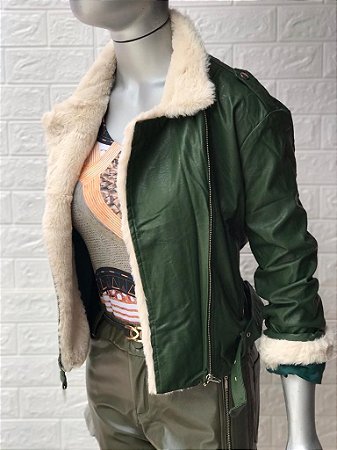 jaqueta feminina couro ecológico