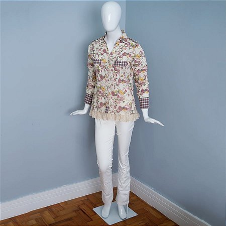 camisa floral c&a
