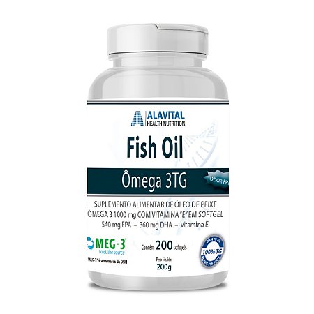FISH OIL OMEGA 3 1000mg  TG Meg3 - 200 CAPS - ALAVITAL