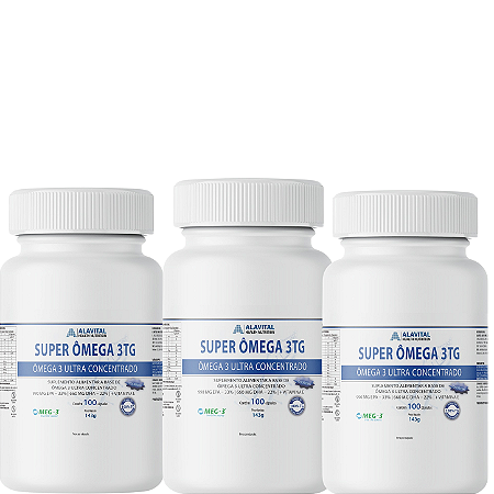 COMBO 15% OFF - 3 UNIDADES SUPER OMEGA 3 TG - MEG-3® 100 CAPS ALAVITAL