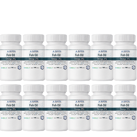 COMBO 20% OFF - 12 UNIDADES FISH OIL OMEGA 3 1000mg TG MEG-3® - 200 CAPS ALAVITAL