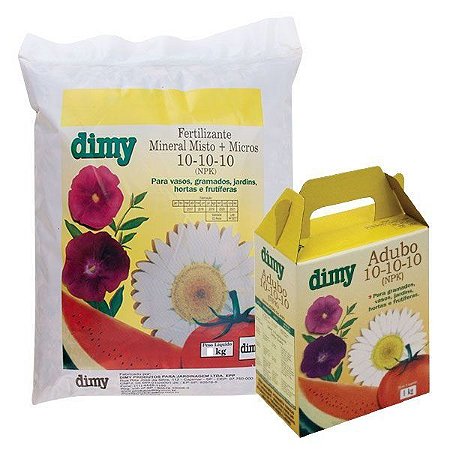 Fertilizante Granulado NPK 10-10-10 Dimy - 1 Kg