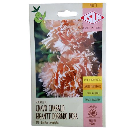 Sementes de Cravo Chabaud Gigante Dobrado Rosa 1g - Isla