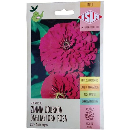 Sementes de Zinnia Gigante da Califórnia Rosa 1g - Isla - Casa das Sementes  Lavras