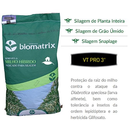 Sementes De Milho Híbrido Biomatrix 3069 Vt Pro3 P/ Silagem