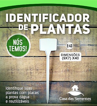 Identificador De Plantas 40 cm (50und) E40 unidades Etiqueta Identificação Marcadores Plantas Vasos