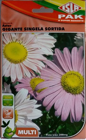 Semente de Flor Aster Gigante Singela Sortida - Envelope 0,3g