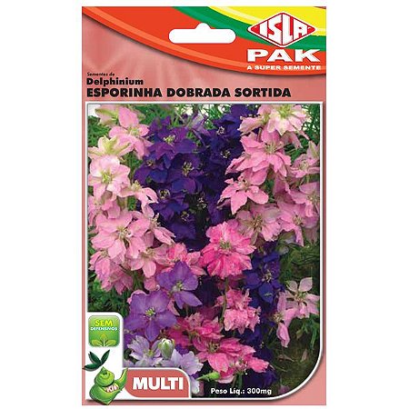 Semente de Flor Delphinium / Esporinha Dobrada Sortida - Envelope 300mmg