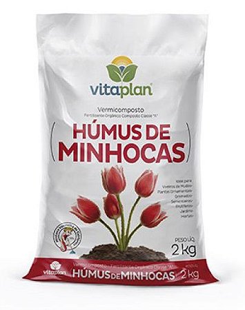 Húmus de minhoca Vermicomposto 2 Kg - Vitaplan