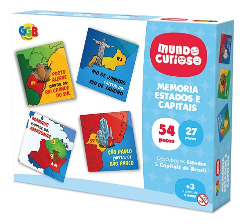 Jogo Da Memória Infantil Educativo Descobrindo O Brasil Estado e Capitais