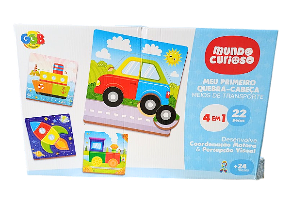 Quebra-cabeça 4 modelos de meios de transporte