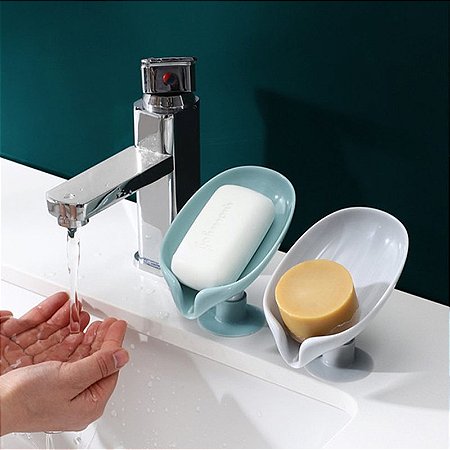 Porta Sabonete folha Para Banheiro Pia Fixação Ventosa