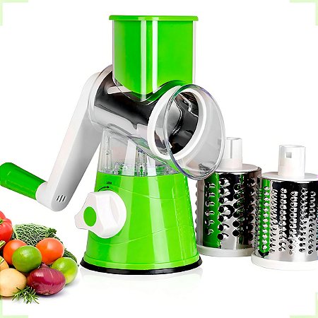 Cortador Fatiador 3 Laminas Ralador Cor verde
