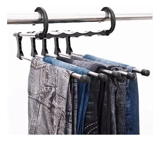 Cabide Para Calça Cromado Articulável Economiza Espaço
