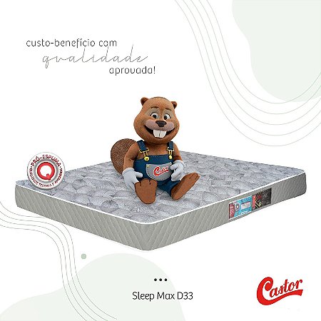 COLCHÃO CASTOR D33 SLEEP MAX BORDADO (138x188x18 cm)
